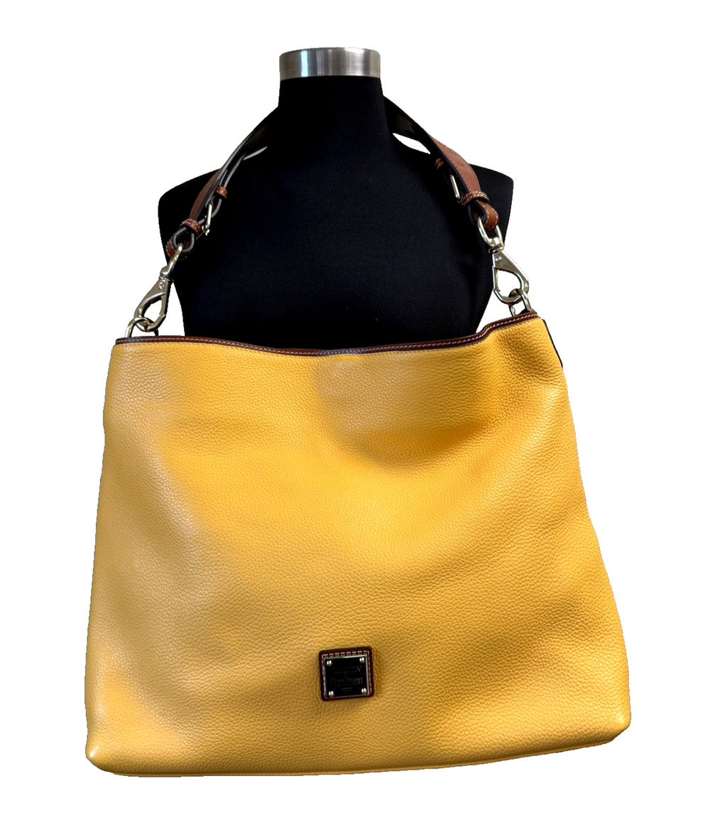 Dooney & Bourke Extra Large Courtney Hobo Dandelion Yellow Pebble Leather Bag